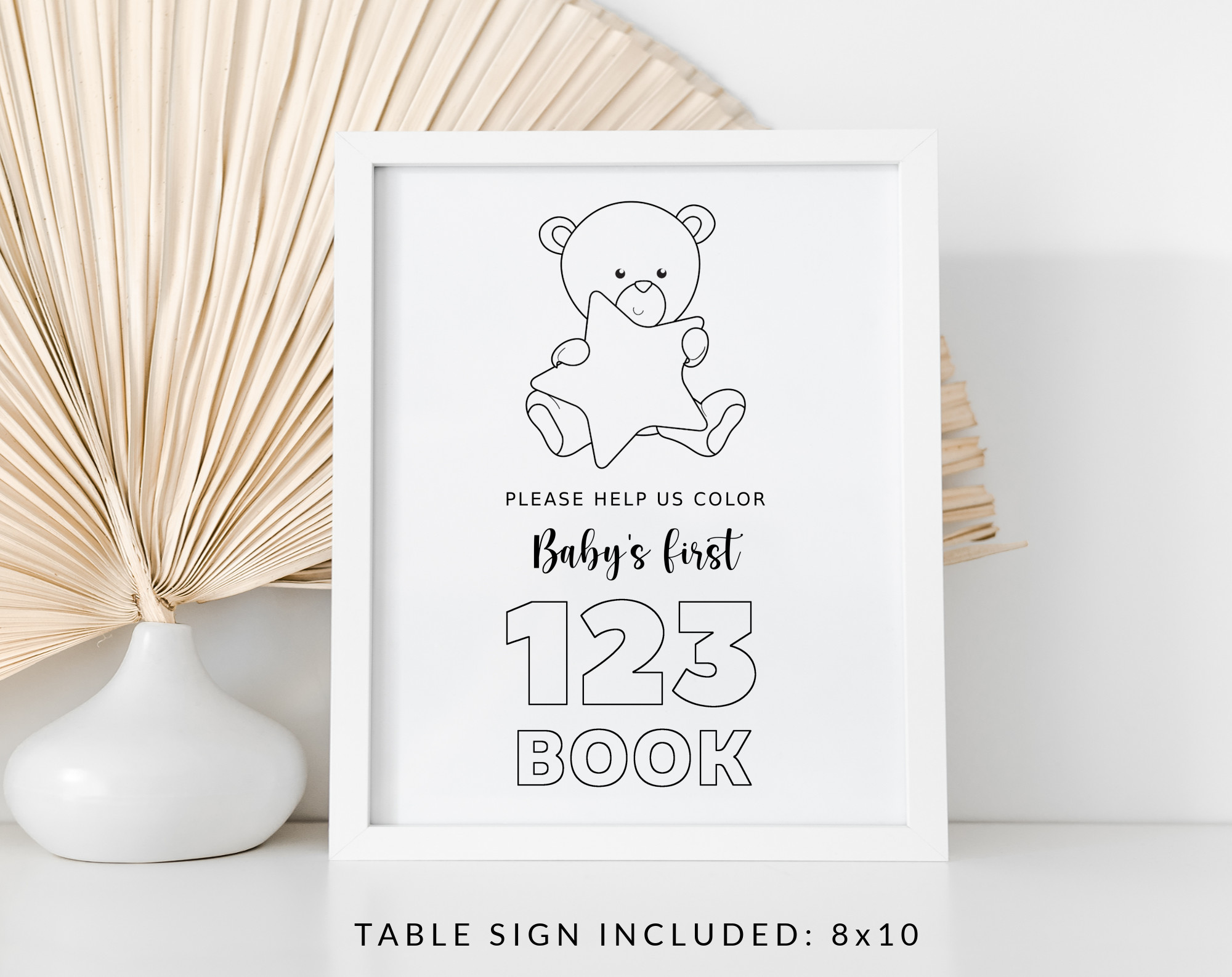 Baby's First 123 Book, Coloring Pages, Baby Shower Activity, Printable File, 2 Sizes Included Baby's First 123 Book, Coloring Pages, Baby Shower Activity, Printable File, 2 Sizes Included