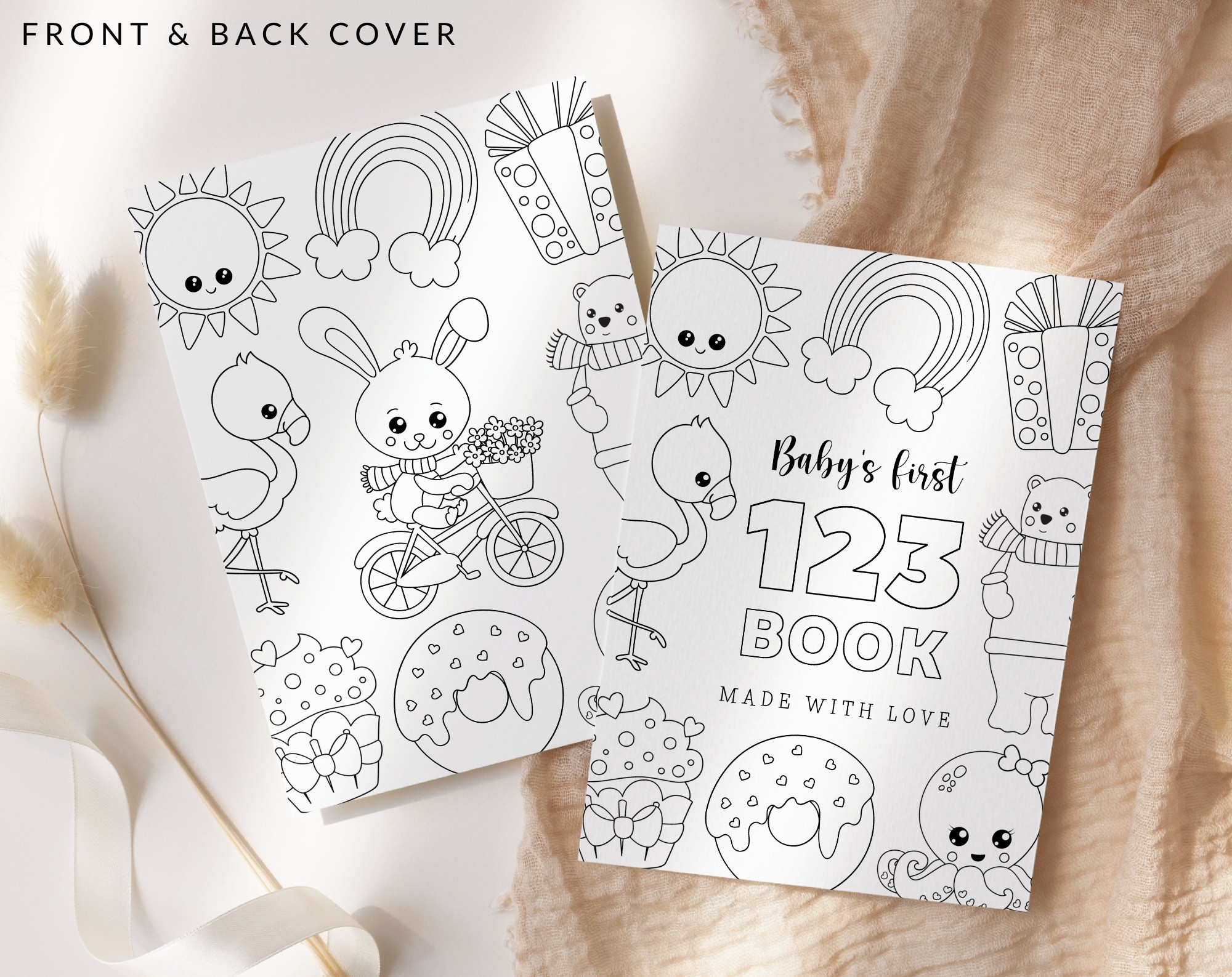 Baby's First 123 Book, Blank 123 Book, Draw Your Own, Baby Shower Activity, Printable File, 2 Sizes Included