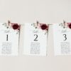 Burgundy and Blush Flowers Seating Cards, Wedding Stationery, Printable File, Edit Yourself, SH01