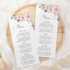 Blush Flowers Wedding Menu, Wedding Stationery, Printable File, Edit Yourself, SH03 Blush Flowers Wedding Menu, Wedding Stationery, Printable File, Edit Yourself, SH03