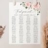 Blush Flowers Seating Chart, Wedding Sign, Printable File, Edit Yourself, SH03