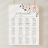 Blush Flowers Seating Chart, Wedding Sign, Printable File, Edit Yourself, SH03