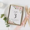 Blush Flowers Table Number Sign, Wedding Sign, Printable File, Edit Yourself, SH03