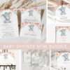 Little Elephant Baby Shower Mini Bundle, Girl Baby Shower, Printable File, Edit Yourself, SH07