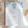 Baby Elephant Baby Shower Games, Set of 3 Games, Girl Baby Shower, Printable File, Edit Yourself, SH08