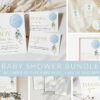 Blue Balloon Baby Shower Mini Bundle, Boy Baby Shower, Printable File, Edit Yourself, SH15