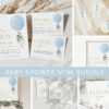 Blue Balloon Baby Shower Mini Bundle, Boy Baby Shower, Printable File, Edit Yourself, SH15