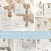 Bear and Blue Balloons Baby Shower Mini Bundle, Boy Baby Shower, Printable File, Edit Yourself, SH17