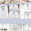 Cute Elephant Baby Shower Mini Bundle, Girl Baby Shower, Printable File, Edit Yourself, SH18
