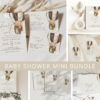 Bear in Brown Balloon Baby Shower Mini Bundle, Gender Neutral Baby Shower, Printable File, Edit Yourself, SH19