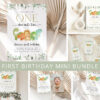 Cute Dinosaurs First Birthday Mini Bundle, Boy Birthday, Printable File, Edit Yourself, SH25