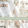 Forest Animals First Birthday Mini Bundle, Printable File, Edit Yourself, SH28
