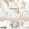 White Flowers Wedding Bundle, Printable File, Edit Yourself, SH33