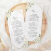 White Flowers Wedding Menu, Wedding Stationery, Printable File, Edit Yourself, SH33