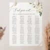 White Flowers Seating Chart, Wedding Sign, Printable File, Edit Yourself, SH33 White Flowers Seating Chart, Wedding Sign, Printable File, Edit Yourself, SH33