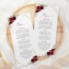 Burgundy Red Flowers Wedding Menu, Wedding Stationery, Printable File, Edit Yourself, SH34