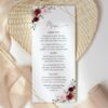 Burgundy and Pink Flowers Wedding Bundle, Printable File, Edit Yourself, SH36