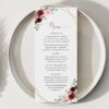 Burgundy and Pink Flowers Wedding Bundle, Printable File, Edit Yourself, SH36