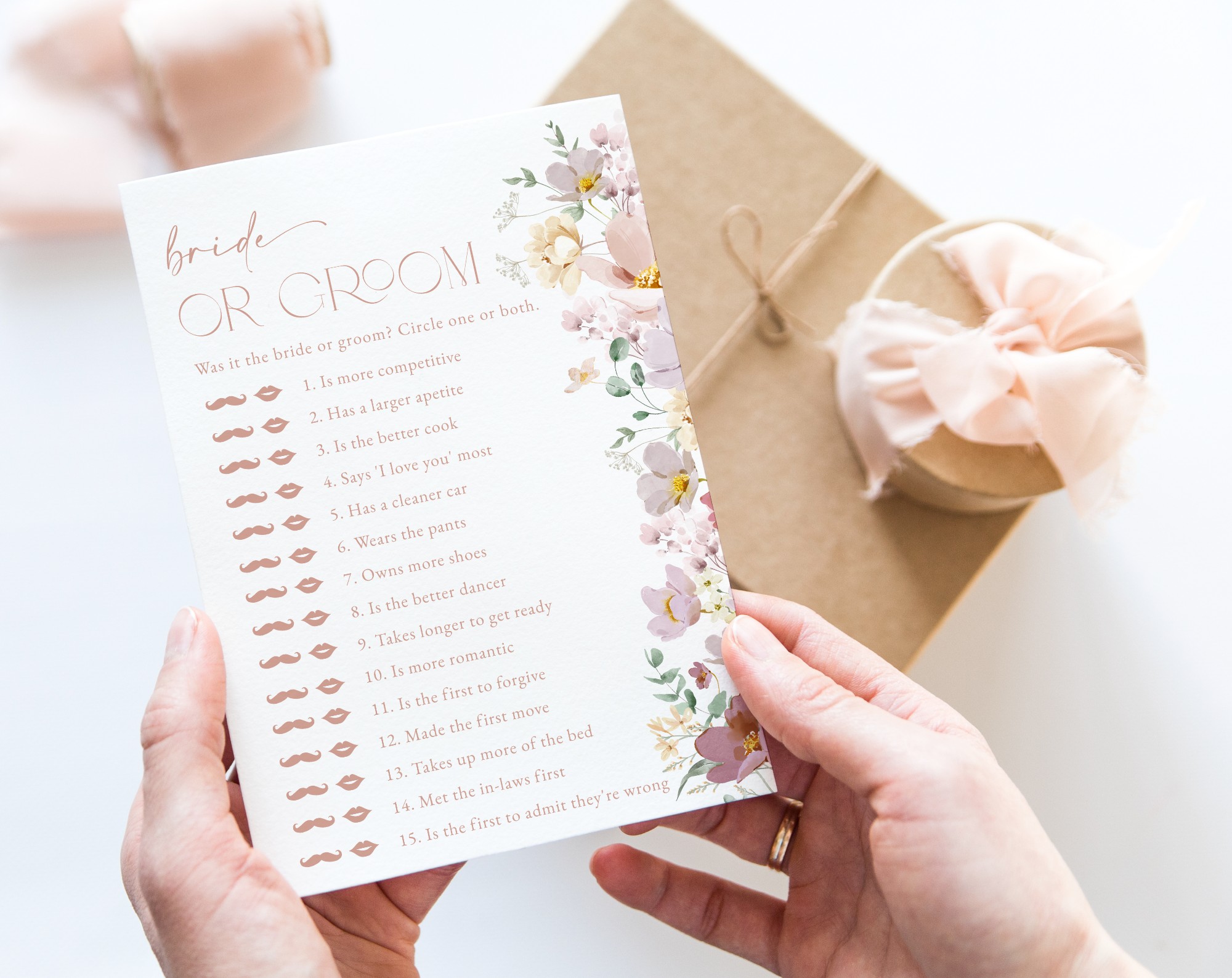 Colorful Flowers Bridal Shower Games, Set of 3 Games, Printable File, Edit Yourself, SH40