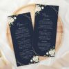 Navy and White Flowers Wedding Menu, Wedding Stationery, Printable File, Edit Yourself, SH41
