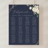 Navy and White Flowers Seating Chart, Wedding Sign, Printable File, Edit Yourself, SH41