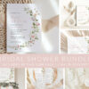 Pink Flowers Bridal Shower Mini Bundle, Printable File, Edit Yourself, SH43