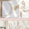 Pink Flowers Bridal Shower Mini Bundle, Printable File, Edit Yourself, SH43