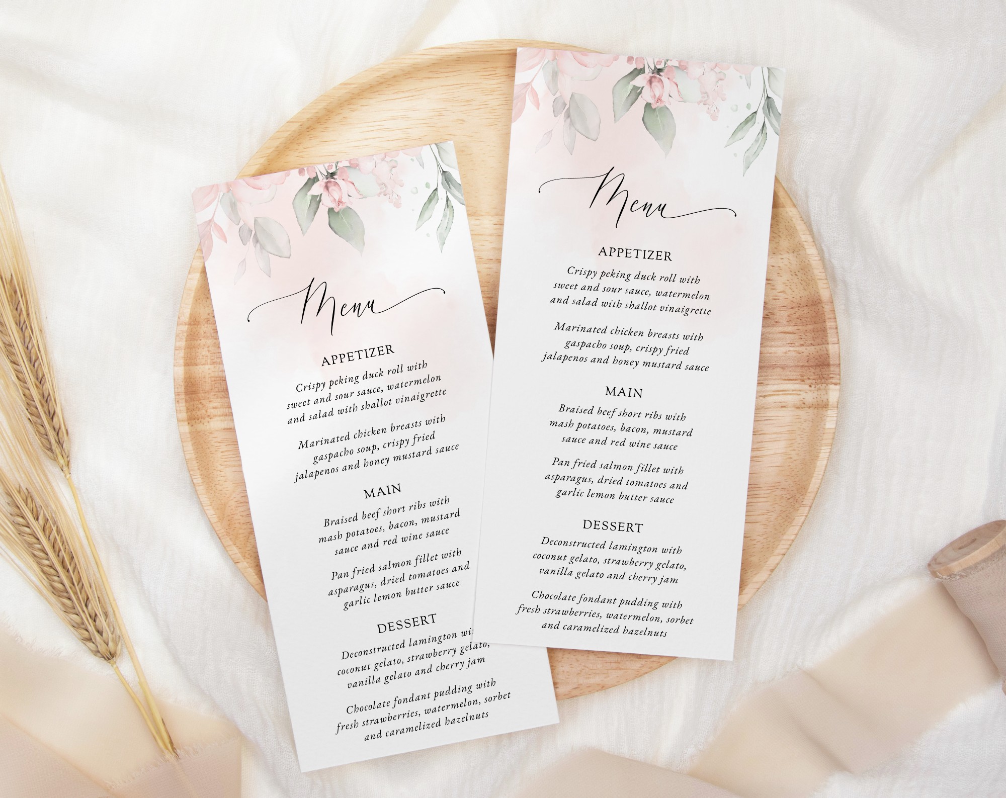 Blush Pink Flowers Wedding Menu, Wedding Stationery, Printable File, Edit Yourself, SH47 Blush Pink Flowers Wedding Menu, Wedding Stationery, Printable File, Edit Yourself, SH47