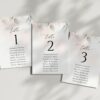 Blush Pink Flowers Seating Cards, Wedding Stationery, Printable File, Edit Yourself, SH47