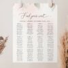 Blush Pink Flowers Seating Chart, Wedding Sign, Printable File, Edit Yourself, SH47