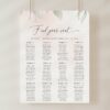 Blush Pink Flowers Seating Chart, Wedding Sign, Printable File, Edit Yourself, SH47