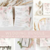 Blush Pink Flowers Wedding Bundle, Printable File, Edit Yourself, SH47