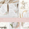 Pink Flowers Wedding Bundle, Printable File, Edit Yourself, SH48 Pink Flowers Wedding Bundle, Printable File, Edit Yourself, SH48