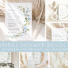 Blue Flowers Bridal Shower Mini Bundle, Printable File, Edit Yourself, SH49