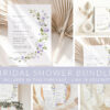 Purple Flowers Bridal Shower Mini Bundle, Printable File, Edit Yourself, SH50