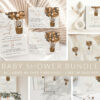 Bear and Brown Balloons Baby Shower Mini Bundle, Gender Neutral Baby Shower, Printable File, Edit Yourself, SH53