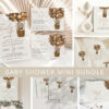 Bear and Brown Balloons Baby Shower Mini Bundle, Gender Neutral Baby Shower, Printable File, Edit Yourself, SH53