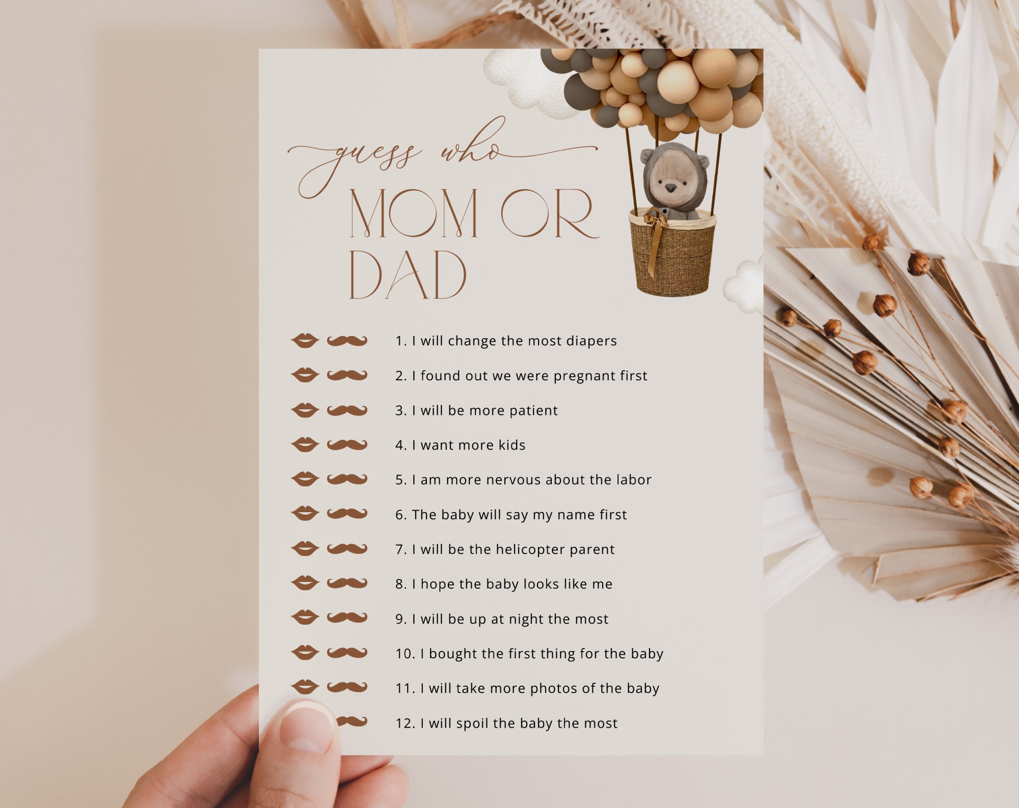 Bear and Brown Balloons Baby Shower Games, Set of 3 Games, Gender Neutral Baby Shower, Printable File, Edit Yourself, SH53 Bear and Brown Balloons Baby Shower Games, Set of 3 Games, Gender Neutral Baby Shower, Printable File, Edit Yourself, SH53