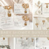 Bear and Beige Balloons Baby Shower Mini Bundle, Gender Neutral Baby Shower, Printable File, Edit Yourself, SH54