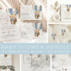 Bear in Blue Balloon Baby Shower Mini Bundle, Boy Baby Shower, Printable File, Edit Yourself, SH55