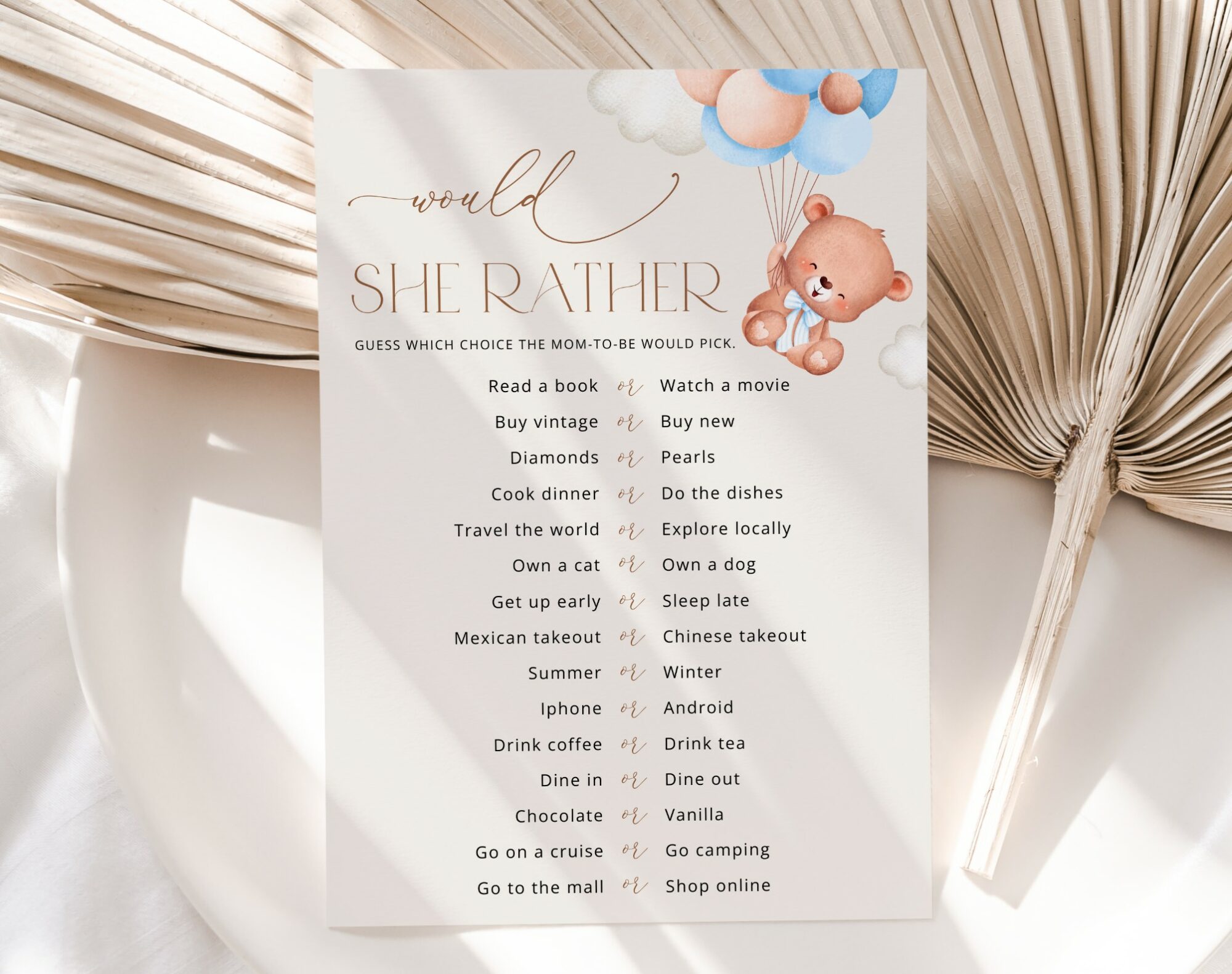 Baby Bear with Blue Balloons Baby Shower Games, Set of 3 Games, Boy Baby Shower, Printable File, Edit Yourself, SH59 Baby Bear with Blue Balloons Baby Shower Games, Set of 3 Games, Boy Baby Shower, Printable File, Edit Yourself, SH59