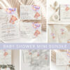 Baby Bear with Purple Balloons Baby Shower Mini Bundle, Girl Baby Shower, Printable File, Edit Yourself, SH61