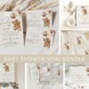 Teddy Bear with Brown Balloons Baby Shower Mini Bundle, Gender Neutral Baby Shower, Printable File, Edit Yourself, SH64