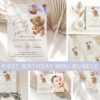 Teddy Bear with Purple Balloons First Birthday Mini Bundle, Girl Birthday, Printable File, Edit Yourself, SH73 Teddy Bear with Purple Balloons First Birthday Mini Bundle, Girl Birthday, Printable File, Edit Yourself, SH73
