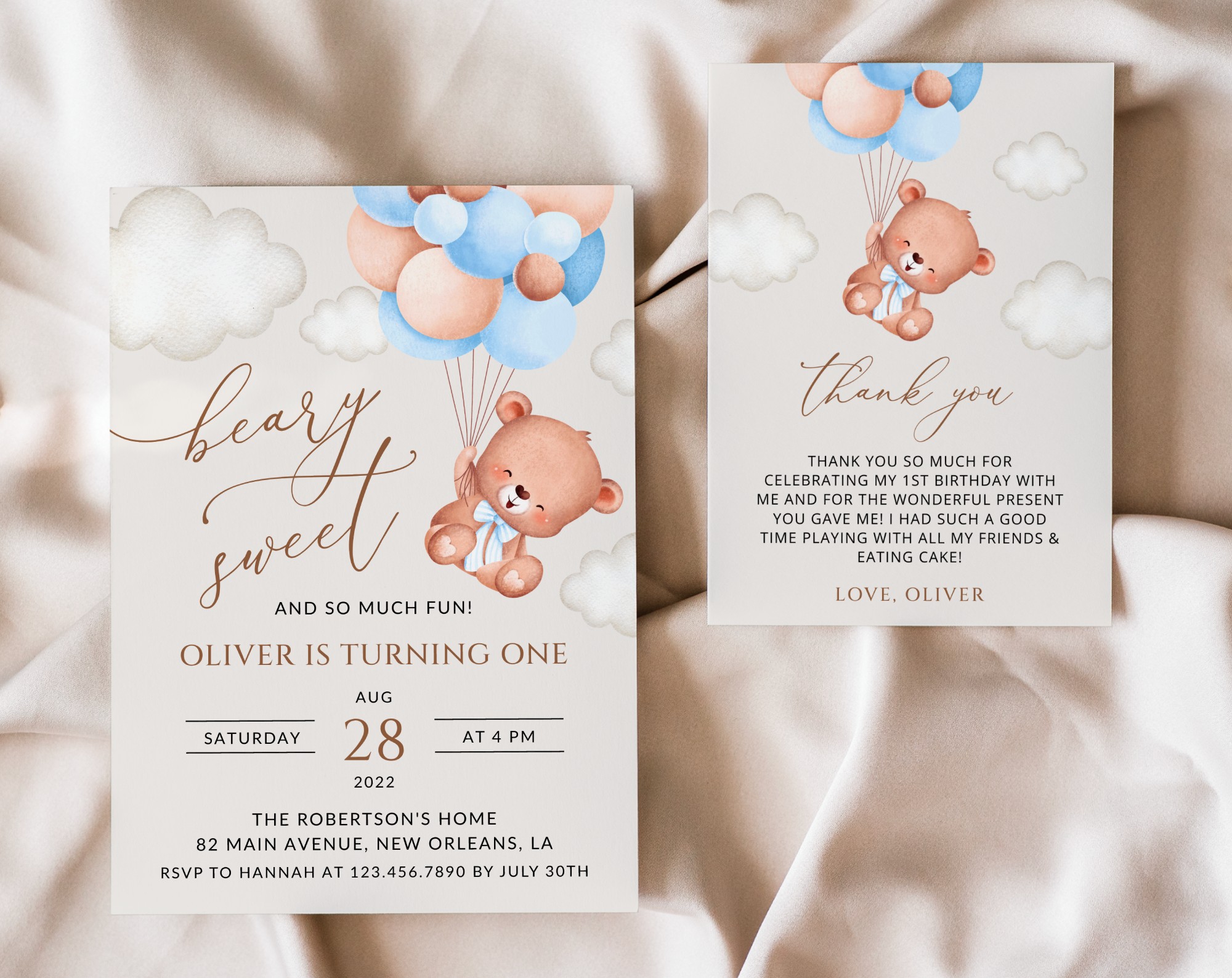 SH76 Baby Bear with Blue Balloons First Birthday Shop by Collection
