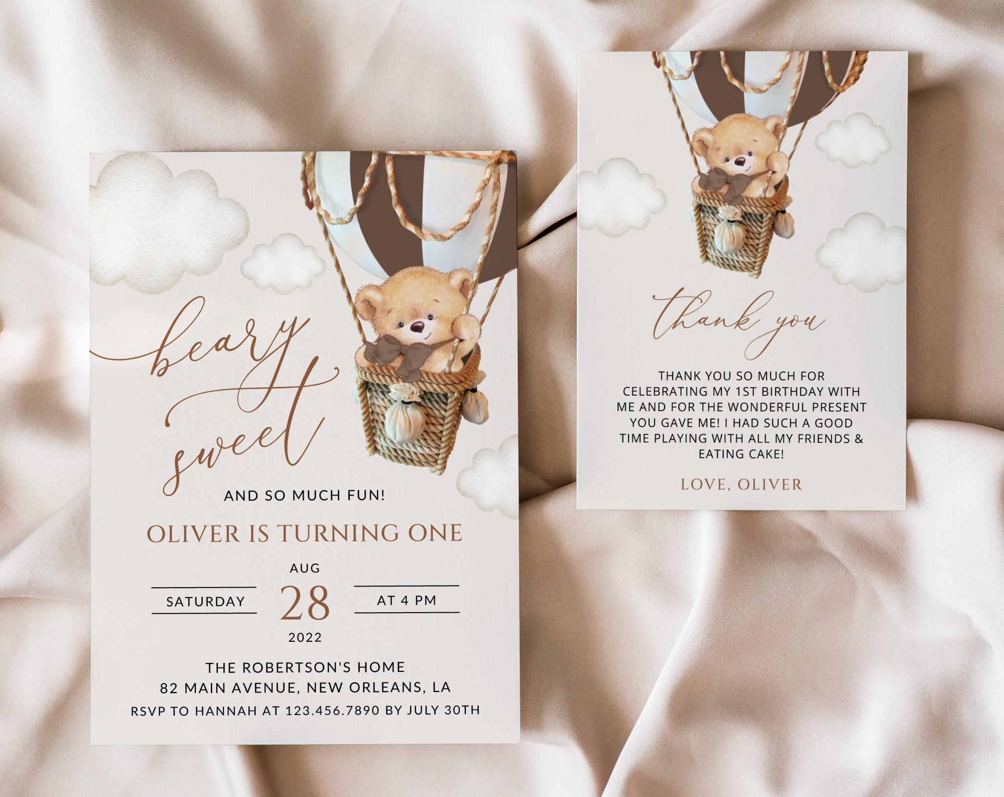 SH79 Bear in Brown Balloon First Birthday Shop by Collection