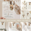 Bear in Brown Balloon First Birthday Mini Bundle, Boy Birthday, Printable File, Edit Yourself, SH79