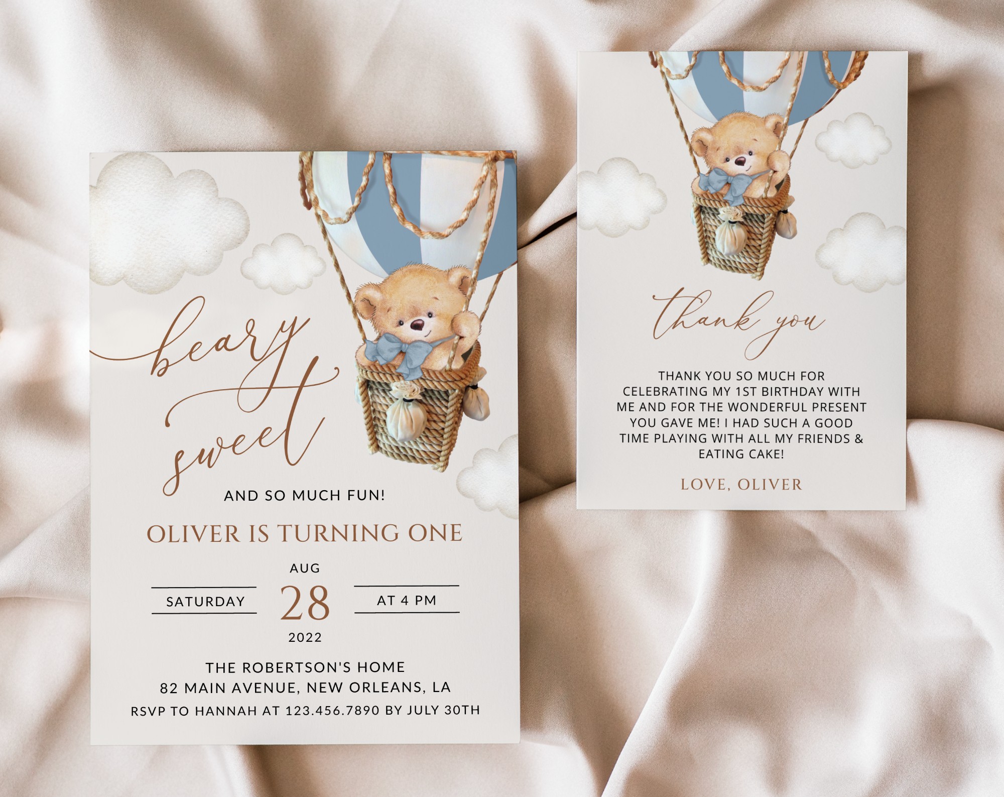 SH80 Bear in Blue Balloon First Birthday Shop by Collection