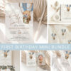 Bear in Blue Balloon First Birthday Mini Bundle, Boy Birthday, Printable File, Edit Yourself, SH80 Bear in Blue Balloon First Birthday Mini Bundle, Boy Birthday, Printable File, Edit Yourself, SH80