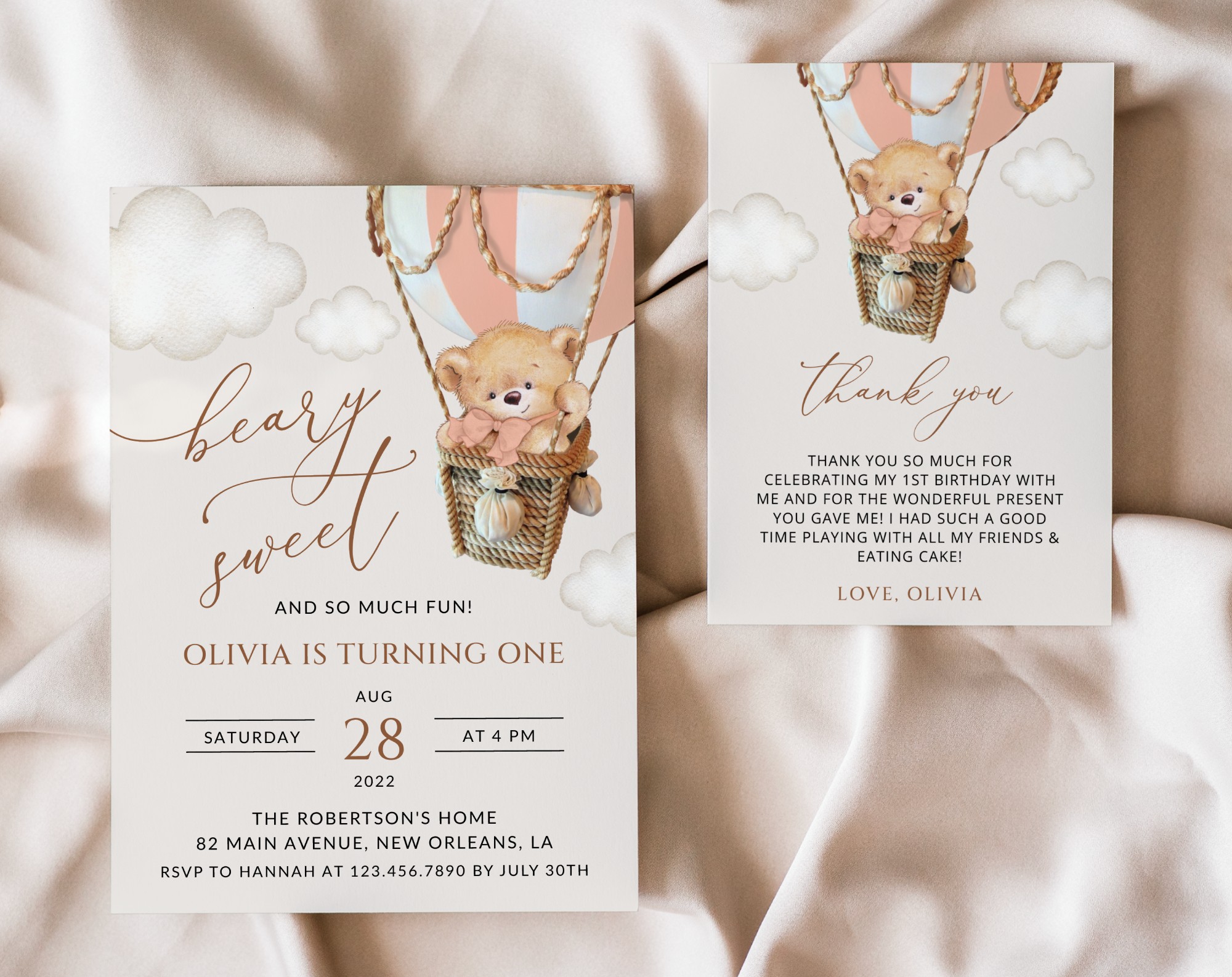 SH82 Bear in Pink Balloon First Birthday Shop by Collection